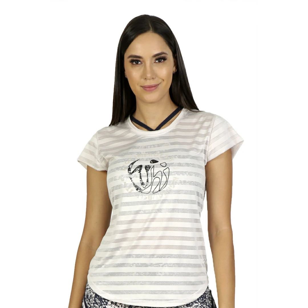 Camiseta espalda abierta rayas INK