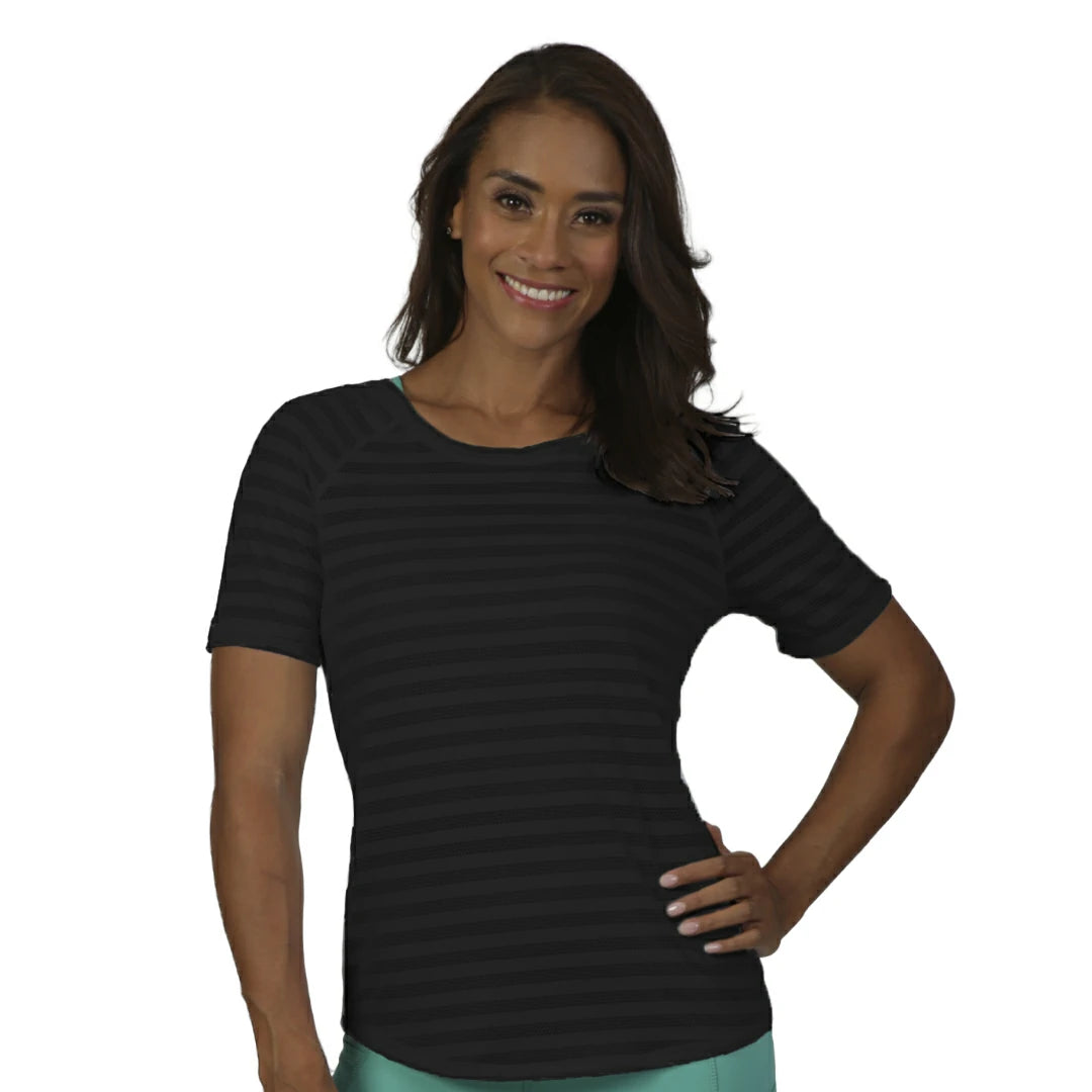 Camiseta negra en textil translúcido Hi Fresh BÁSICOS