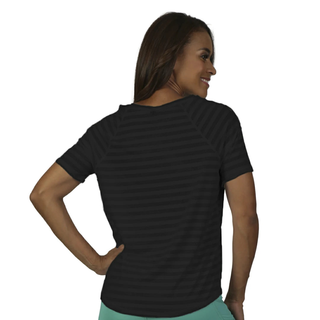 Camiseta negra en textil translúcido Hi Fresh BÁSICOS