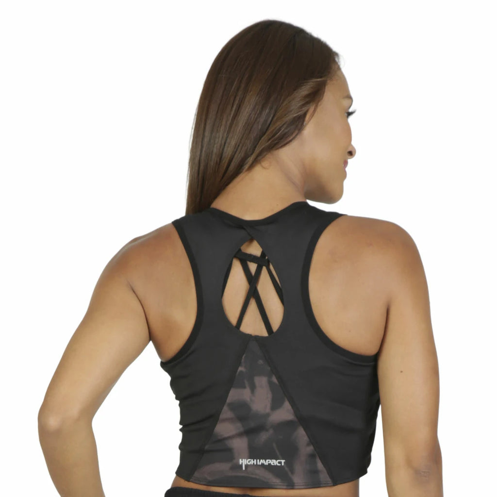 Crop top asimétrico estampado INTER