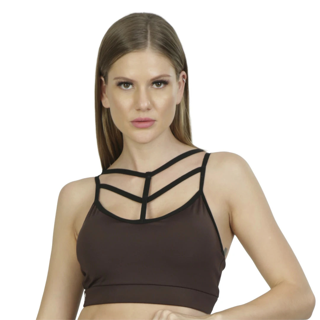 Top corto cruzado con malla INTER