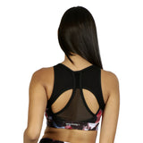 TOP CORTO ESTAMPADO DEPORTIVO PARA DAMA CON SOPORTE ALTO ESCOTE DE MALLA FRONTAL Y TRASERO - HIGH IMPACT