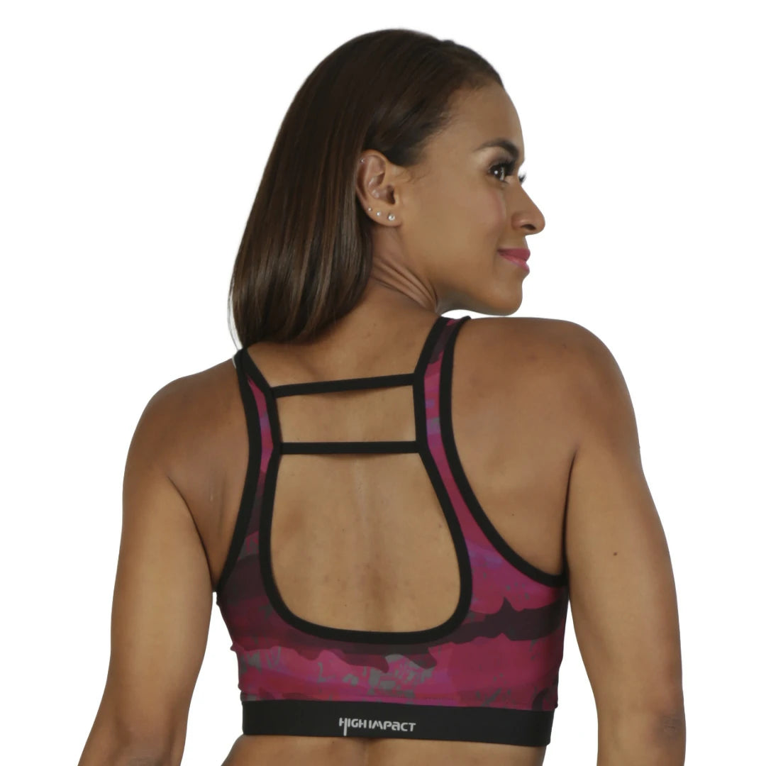 Top corto vino con mesh frontal MONTREAL