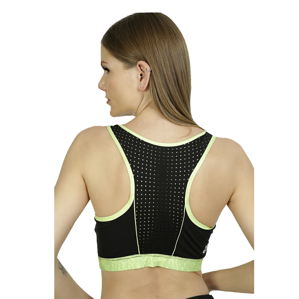 Top corto panel malla GREEN GLOW