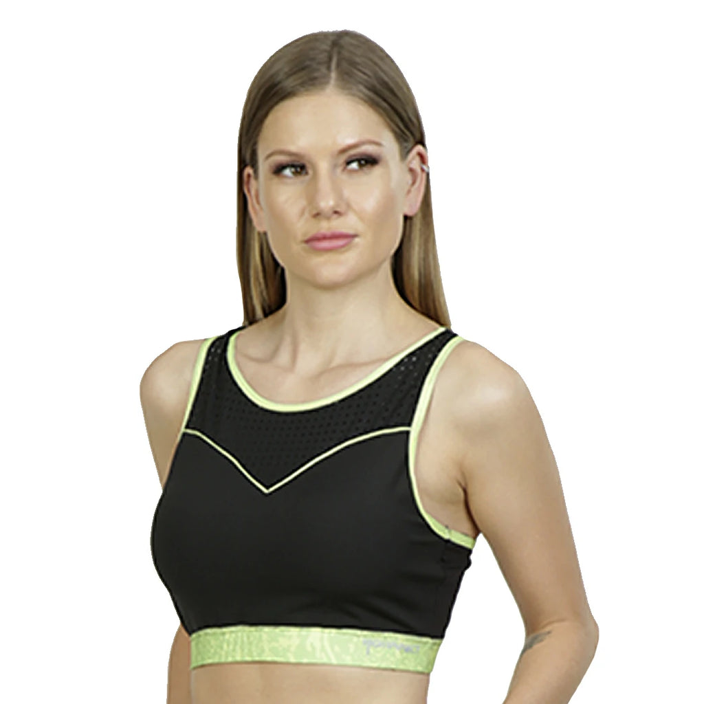 Top corto panel malla GREEN GLOW