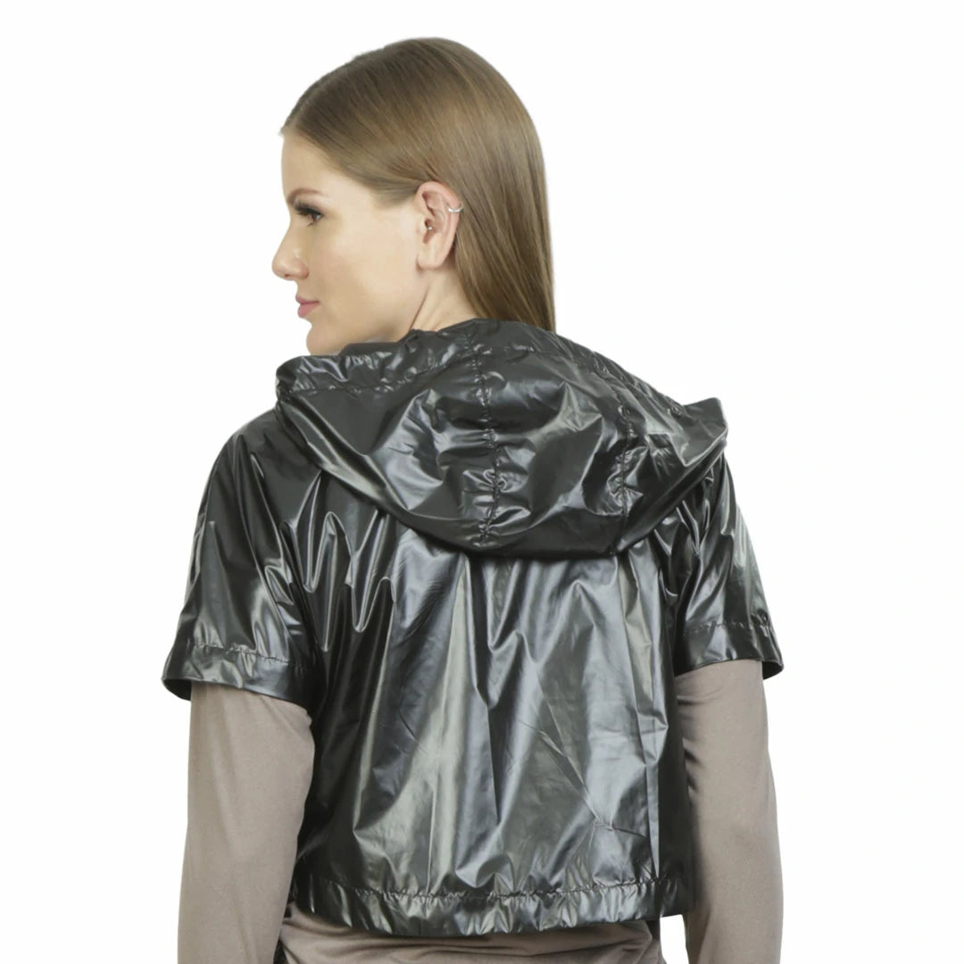 Chaleco crop rompevientos negro INTER