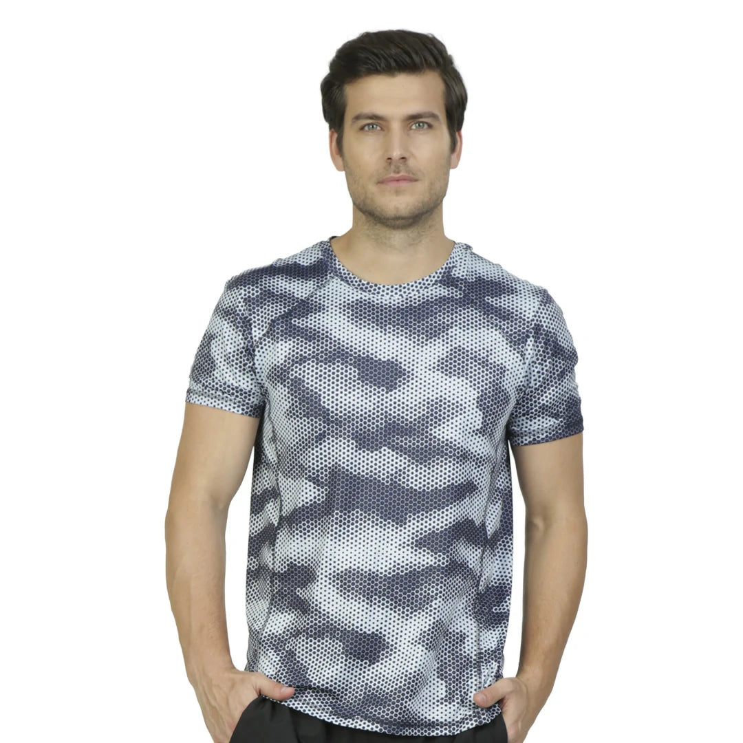 Camiseta camuflaje tipo puntos azul y blanco CABALLERO