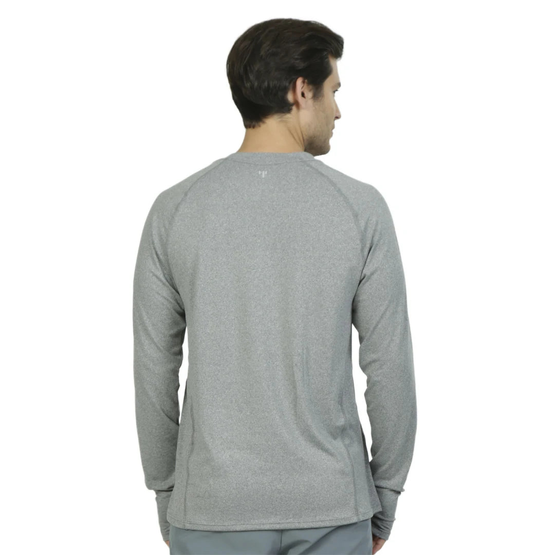CAMISETA MANGA LARGA GRIS PARA CABALLERO TEXTURA EXTRA SUAVE -  HIGH IMPACT