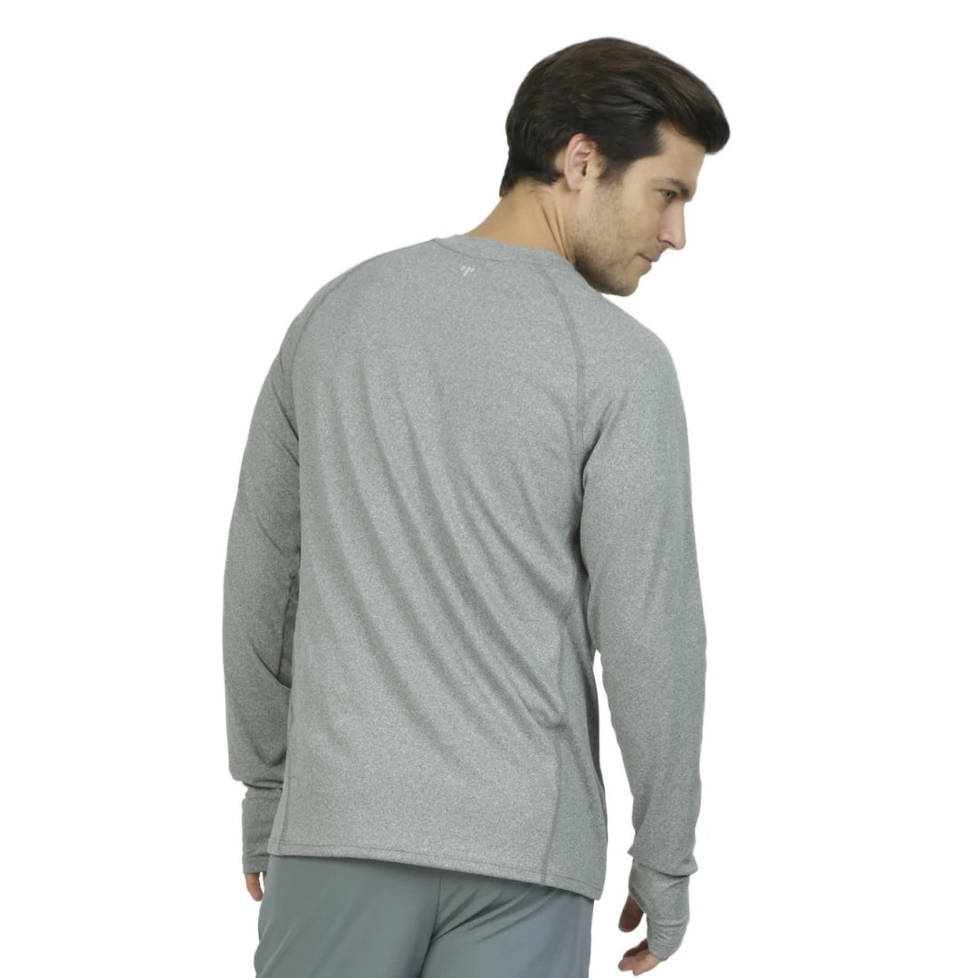 CAMISETA MANGA LARGA GRIS PARA CABALLERO TEXTURA EXTRA SUAVE -  HIGH IMPACT