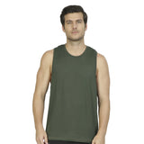 CAMISETA VERDE OLIVO SIN MANGAS PARA CABALLERO CORTE RECTO - HIGH IMPACT