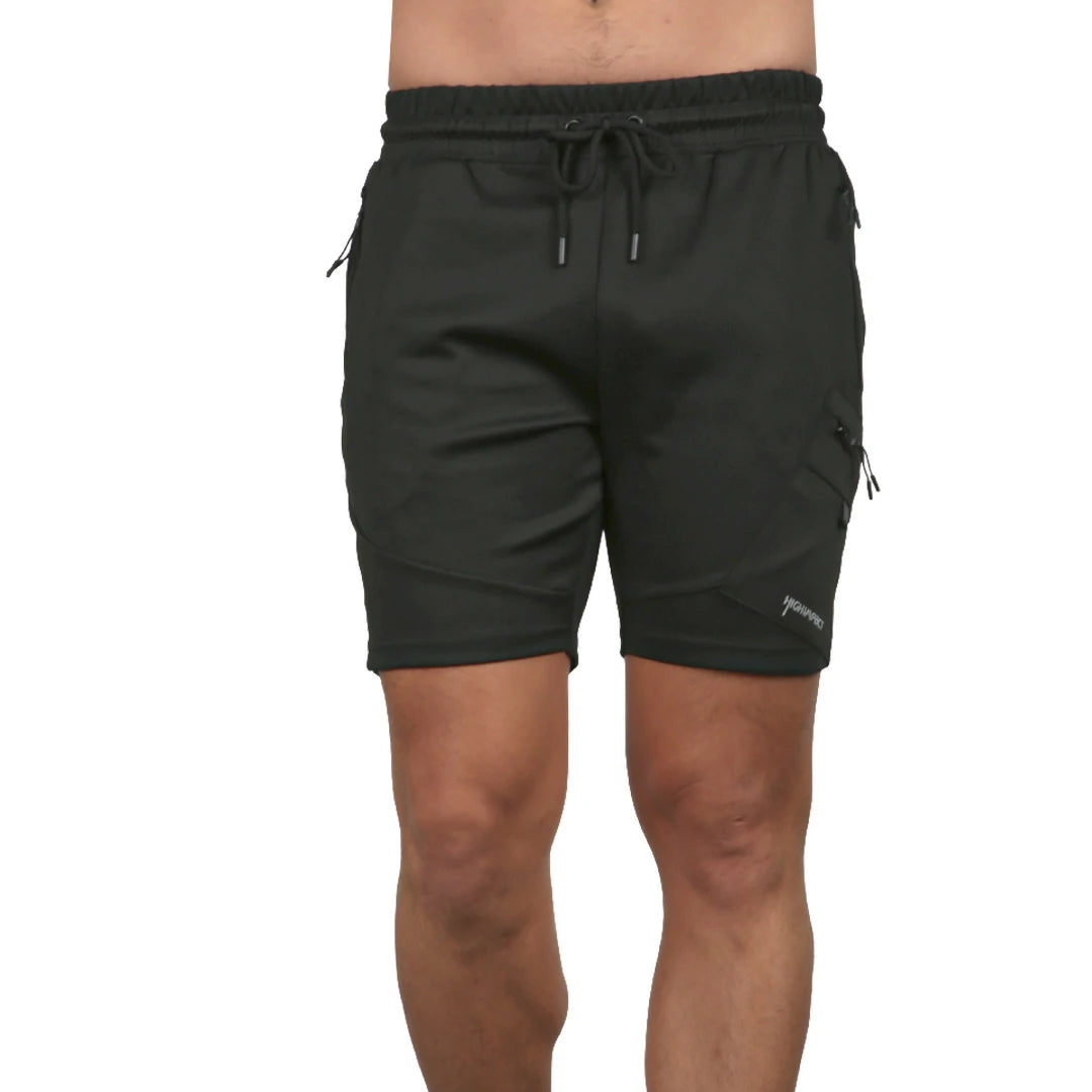 Short rompevientos con bolsillos neutral ground  NEGRO