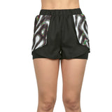 Short doble negro con bolsas estampadas Spectra