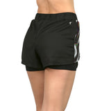 Short doble negro con bolsas estampadas Spectra