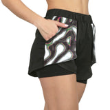 Short doble negro con bolsas estampadas Spectra