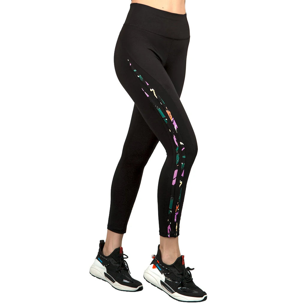 Capri deportivo negro con bies estampado TULIP