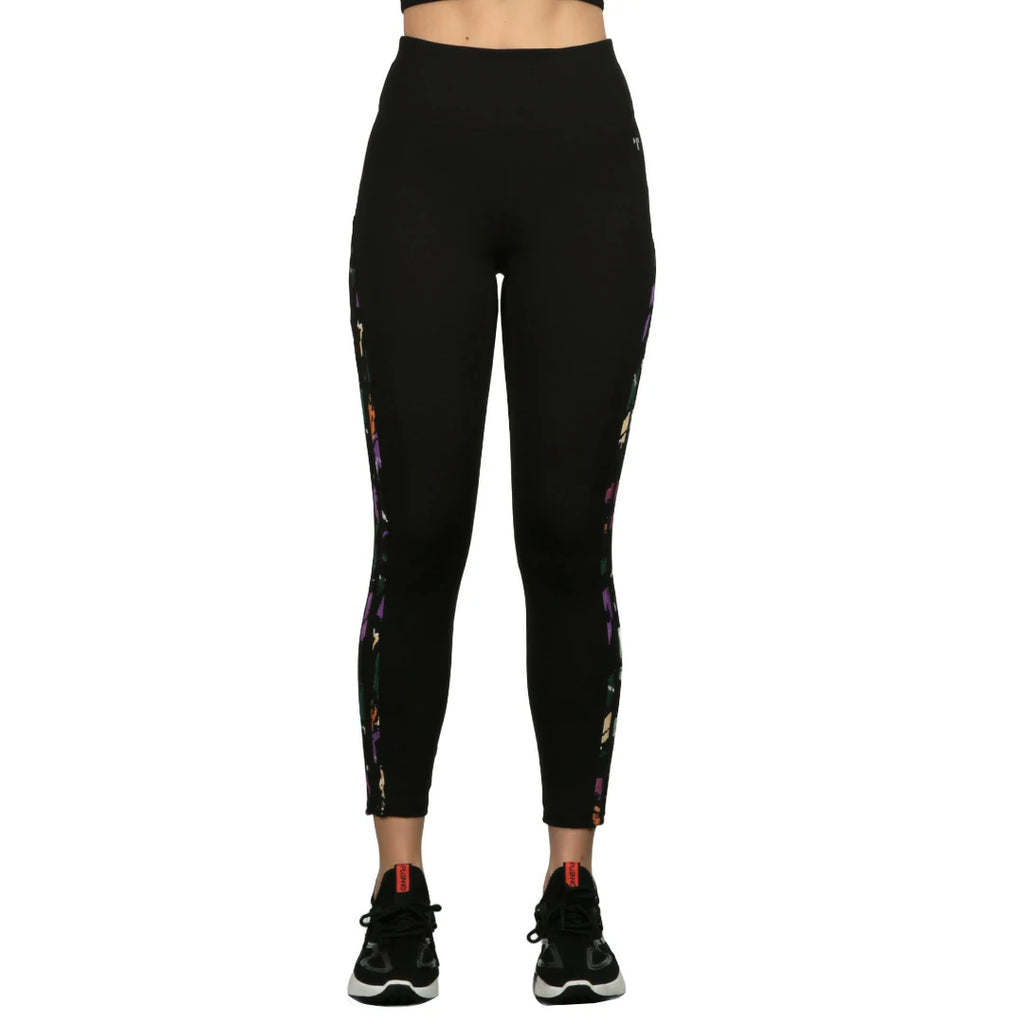 Capri deportivo negro con bies estampado TULIP