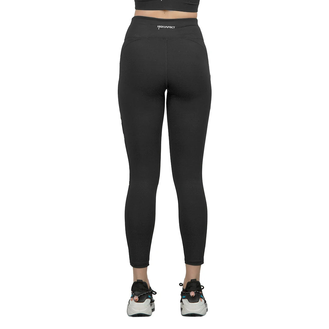 Capri deportivo negro con bies estampado TULIP