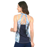 Top largo con estampado Inspire con detalle azul trasero