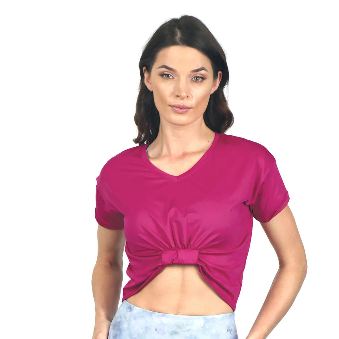 Camiseta manga corta fiusha con nudo en frente Inspire
