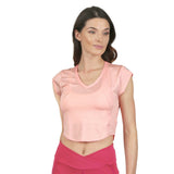 CAMIISETA CORTA ROSA MELON TRANSPIRABLE PARA DAMA CON MANGA