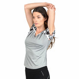 Camiseta Gris Romantic manga estampada corta