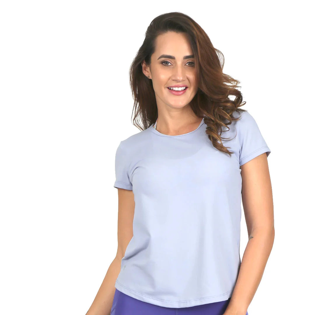 Camiseta lila manga corta con detalle en espalda Fiore High Impact