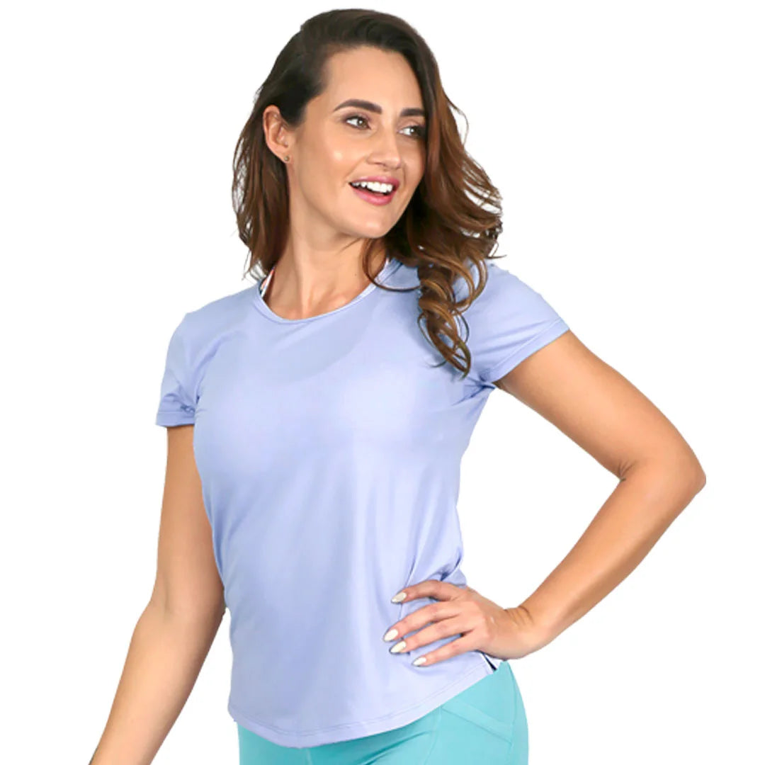 Camiseta lila manga corta con detalle en espalda Fiore High Impact