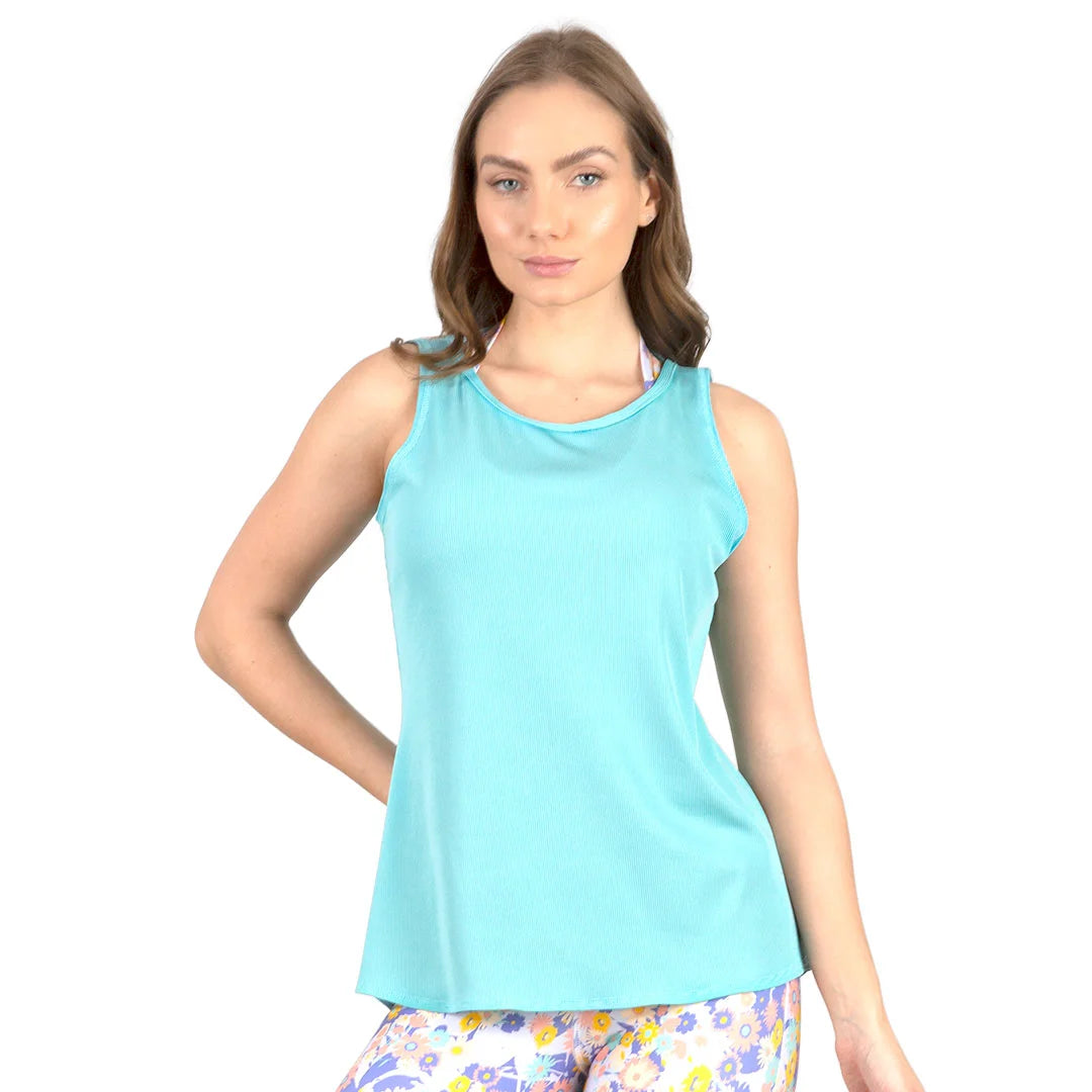 Camiseta azul menta sin mangas Fiore High Impact