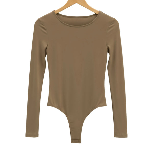 Leotardo Manga Larga Beige Stiniva
