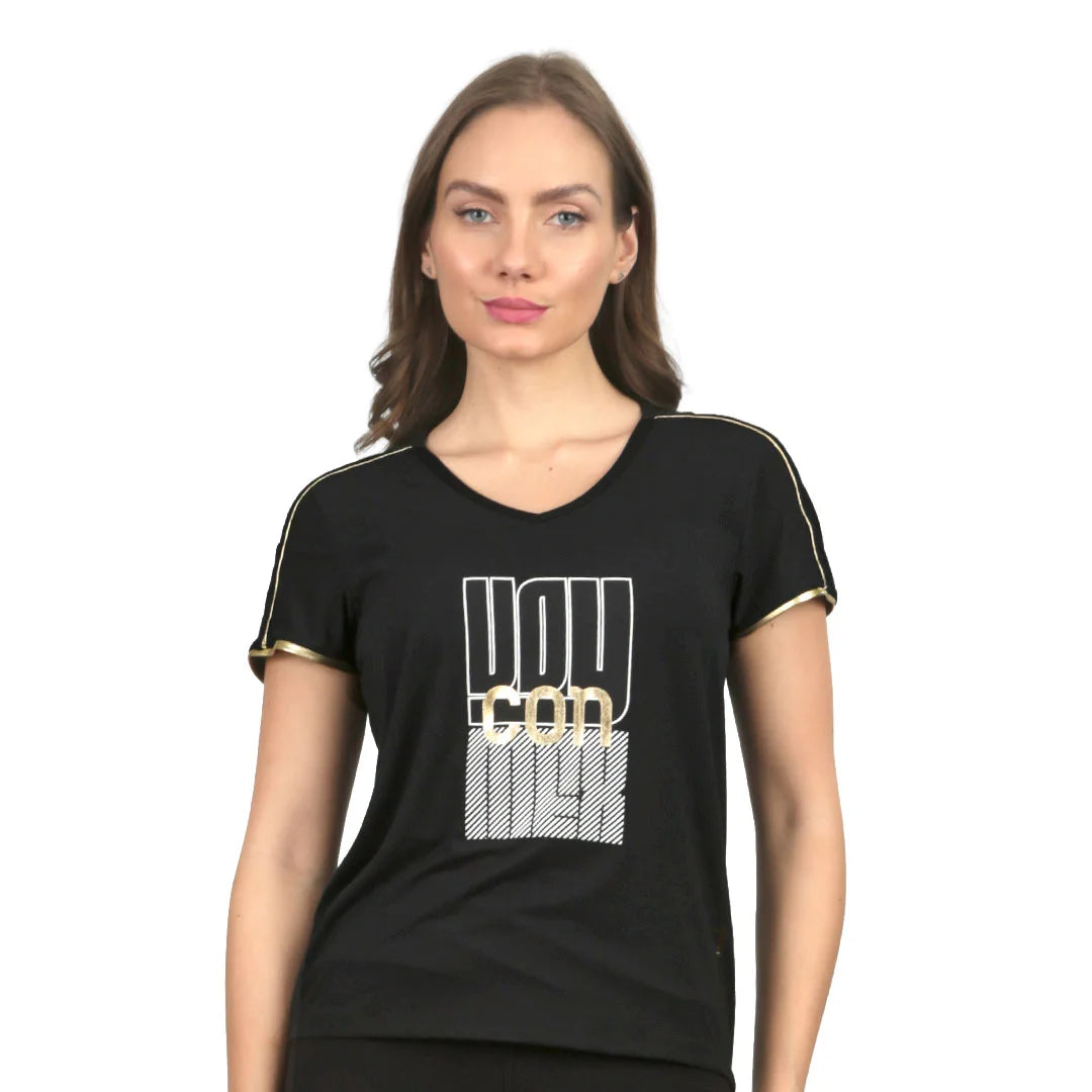 Camiseta negra manga corta con estampado VoyXMex High Impact