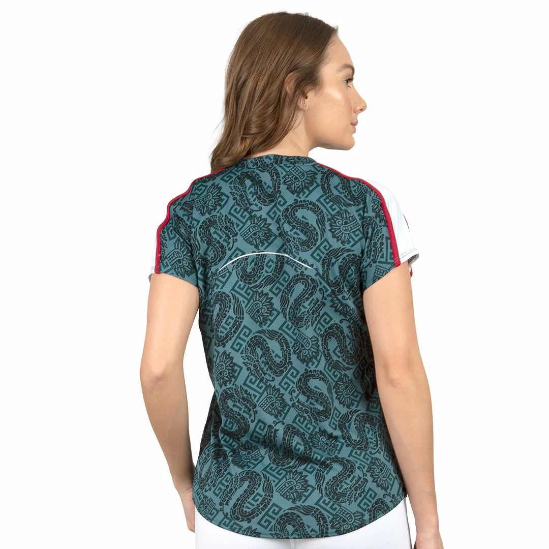 Camiseta verde Mexican Mujer de manga corta
