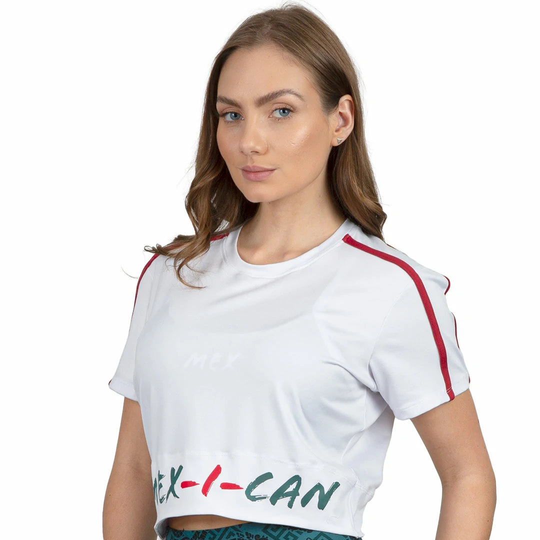 Camiseta crop blanca Mexican
