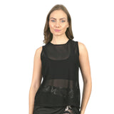 Blusa sin mangas de mesh negra Stiniva