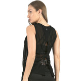 Blusa sin mangas de mesh negra Stiniva