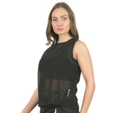 Blusa sin mangas de mesh negra Stiniva
