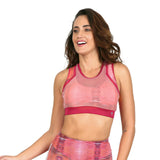 TOP CORTO CORAL DEPORTIVO ESTAMPADO PARA DAMA CON SOPORTE ALTO