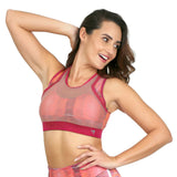 TOP CORTO CORAL DEPORTIVO ESTAMPADO PARA DAMA CON SOPORTE ALTO
