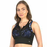 Crop top estampado azul y negro con cierre  Dynamic