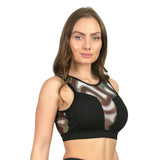 Top corto estampado con mesh Spectra
