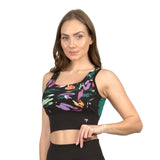 CROP TOP DEPORTIVO PARA DAMA CON SOPORTE MEDIO EN ESTAMPADO TULIP - HIGH IMPACT