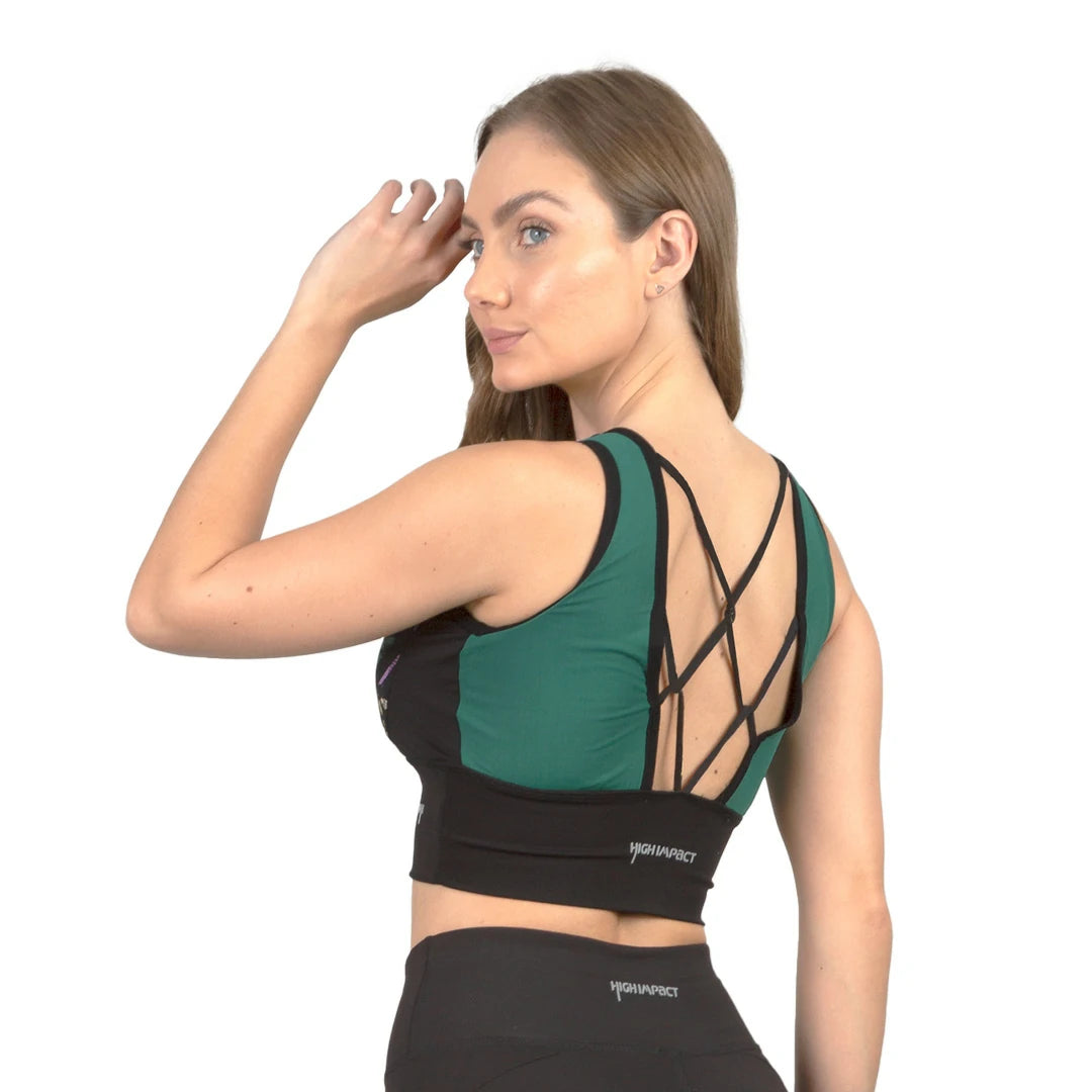 Crop top estampado con cruce atrás TULIP