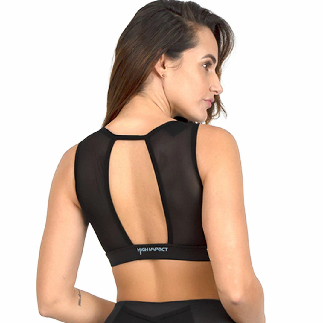 Top negro con mesh Básicos deportivo