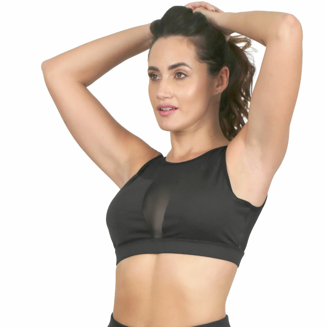 Top negro con mesh Básicos deportivo