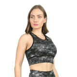 Top crop estampado gris y negro Básicos
