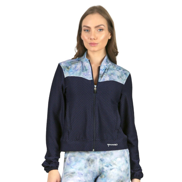 Chamarra deportiva azul con estampado Inspire
