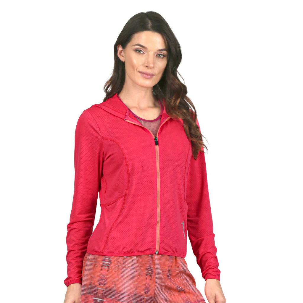 Chamarra Coral rosa de fit básico