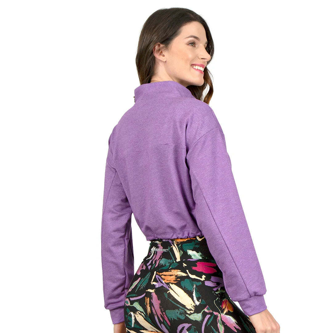 Sudadera crop tacto suave lila TULIP