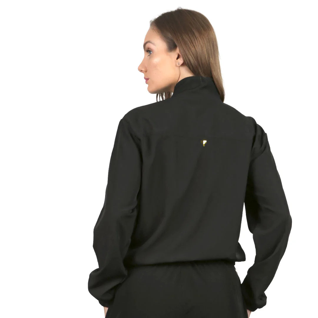 Sudadera Rompevientos Negra con detalles dorado VoyXMex High Impact