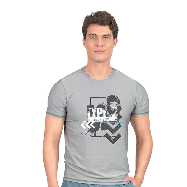 Camiseta m/c gris con estampado al frente Neutral Ground High Impact