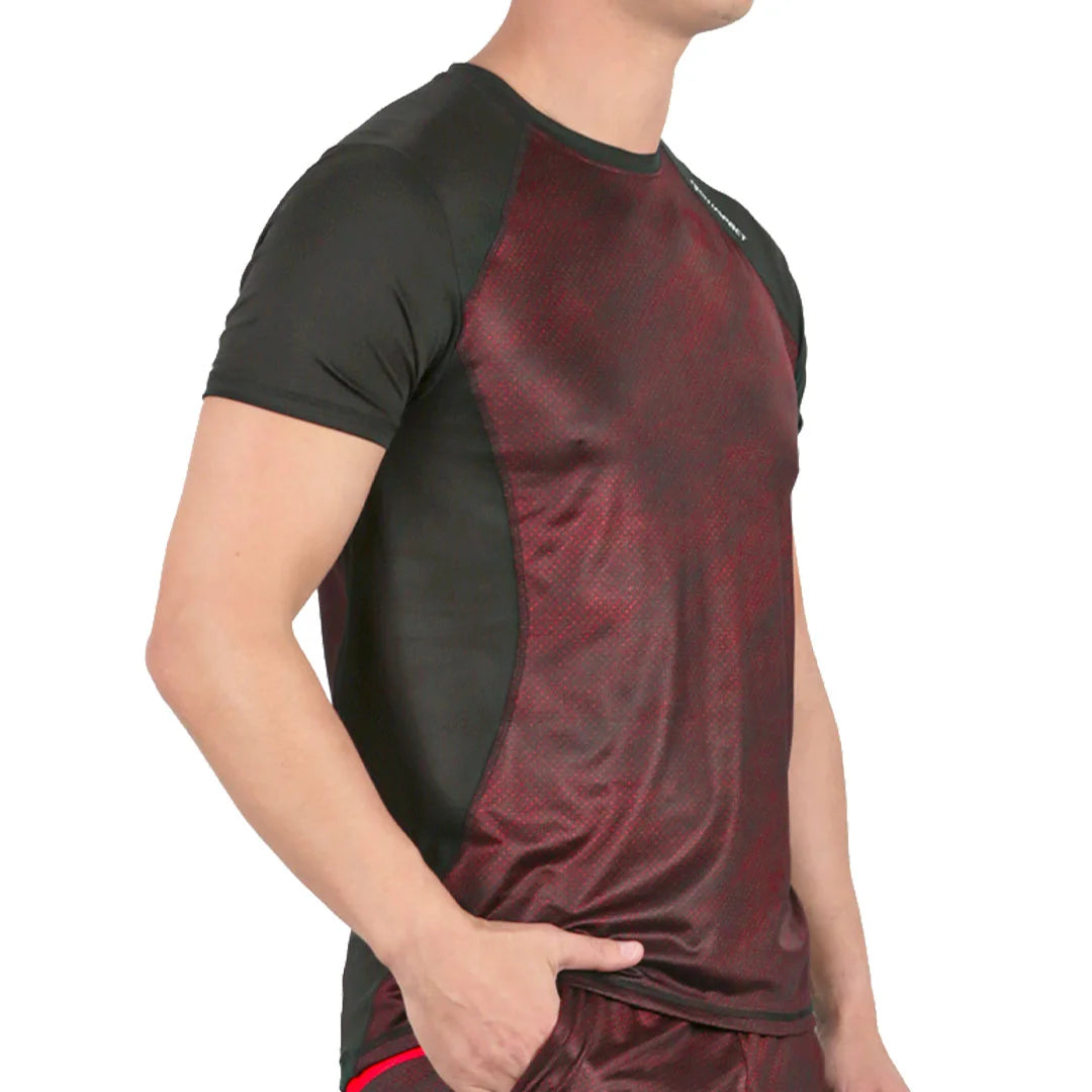 Camiseta caballero estampada roja y negra manga corta Neutral Ground High Impact
